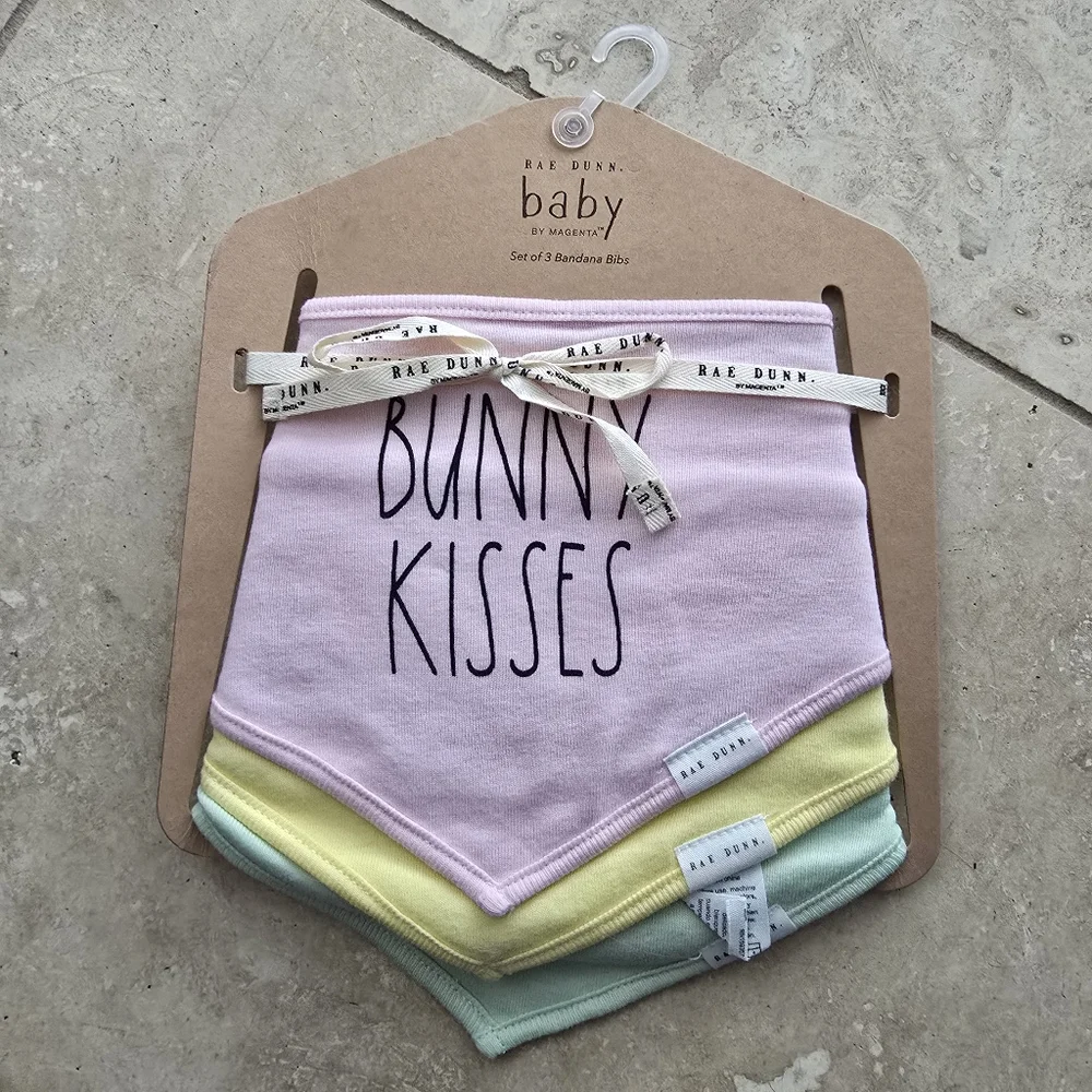 Rae Dunn Baby Bandana Bibs Spring Colors 3-pack NWT's Easter Colors